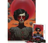 Retrato Surrealista con Globos y Rojo para Adultos, Rompecabezas de 1000 Piezas, Juguete de lógica Pura, Momento de Paz, Corte preciso, Regalo sincero 38x52cm