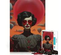Retrato Surrealista con Globos y Rojo para Adultos, Rompecabezas de 1000 Piezas, Juguete de lógica Pura, Momento de Paz, Corte preciso, Regalo sincero 38x52cm