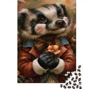 Retrato Tejón Puzzle para Adultos Puzzle de 1000 Piezas Papel Animal Ilustrado Relajante Hogar 52x38cm/1000pcs