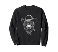 Retrato Vaquero Orangután Vintage Western Wild West Sudadera
