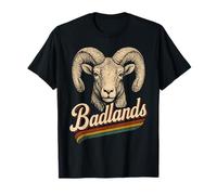 Retrato Vintage Parque Nacional Big Horned Goat Badlands Camiseta