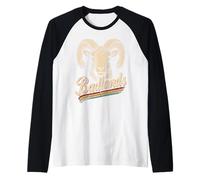 Retrato Vintage Parque Nacional Big Horned Goat Badlands Camiseta Manga Raglan