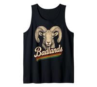 Retrato Vintage Parque Nacional Big Horned Goat Badlands Camiseta sin Mangas