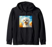 Retratos Coloridos de Perros franceses - Bichon Frise Sudadera con Capucha