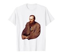 Retratos de Fyodor Dostoevsky por Vasily Perov Camiseta gráfica económica, Hombre, Blanco, M