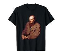 Retratos de Fyodor Dostoevsky por Vasily Perov Camiseta gráfica económica, Hombre, Negro, L