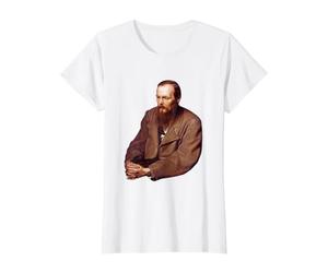 Retratos de Fyodor Dostoevsky por Vasily Perov Camiseta gráfica económica, Mujer, Blanco, L