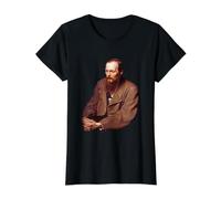Retratos de Fyodor Dostoevsky por Vasily Perov Camiseta gráfica económica, Mujer, Negro, L