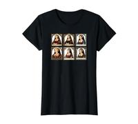 Retratos de Las Seis Esposas de Enrique VIII Rey de Inglaterra Camiseta gráfica económica, Mujer, Negro, M
