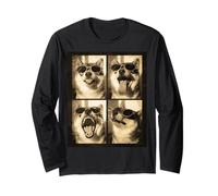 Retratos de Perro Vintage Photo Booth Pooch Cool Shiba Inu Manga Larga