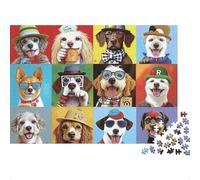 Retratos Divertidos de Perros Puzzle 1000 Piezas para Hombres Y Mujeres Regalo para Adultos Detalles Nítidos Más Vendido Pasatiempo Materiales Ecológicos 52x38cm/1000pcs