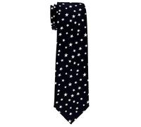 Retreez Corbata de microfibra de Patrón de estrellas para niño 8-10 años - Negro y blanco