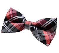 Retreez Pajarita hombre estampado a cuadros elegante para, 13 cm Negro y rojo