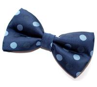 Retreez Pajarita hombre lunares bicolor para, preanudada, 13 cm Azul marino con el punto azul