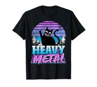 RetRetRetReto Gótico Gato 80s Synthwave Retro Heavy Metal Camiseta