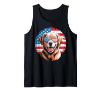 Retriever American Flag Retro 4th of July USA Camiseta sin Mangas