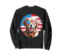 Retriever American Flag Retro 4th of July USA Sudadera