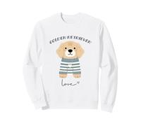 Retriever Dog Love Cute Puppy Diseño de corazón a Rayas Sudadera