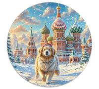 Retriever Dorado 1.000 Piezas, Puzzle, Puzzle Adultos para Aliviar El Estrés, Mascotas Lindas Rompecabezas Circular, Juegos Intelectuales para, Juguetes Creativos contra El Estrés,