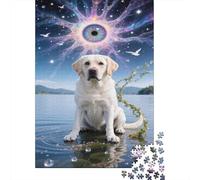 Retriever Dorado Rompecabezas Imposible,desafío for Adults Ojo cósmico místico Juego Educativo 1000 Piezas Obra De Arte De Juego De para Adultos Y Niños Mayores De 12 Años 1000pcs (75x50cm)