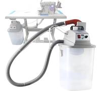 RETRIN 450W Cortadora Eléctrica de Hilo Un Solo Cabezal, Bajo Ruido Función Succión, Recogida de Pelusas para Ropa, Bordados y Calzado,Depósito 30L, Ancho Corte 15-50mm