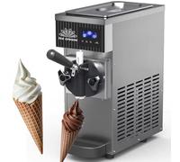 RETRIN 450w Máquina De Helados Soft Heladera Maquina Helados Soft Comercial Maquina Helados Soft Vertical Ice Cream Maker 4-5kg/H,1 Sabores,para Cafeterías,Buffets,Tiendas Bebidas Grey