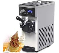 RETRIN Máquina De Helados Profesional Heladera Soft Serve,450w,4-5kg/H,Máquina para Hacer Helados Comercial,1 Sabores,Limpieza Automática Y Pantalla LCD,para Restaurantes Y Bares MilkyWhite