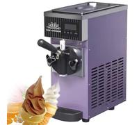 RETRIN Máquina De Helados Profesional Heladera Soft Serve,450w,4-5kg/H,Máquina para Hacer Helados Comercial,1 Sabores,Limpieza Automática Y Pantalla LCD,para Restaurantes Y Bares Purple