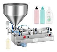 RETRIN Máquina de Llenado Viscoso Neumática Acero Inoxidable | 300W 5-1500ml Llenado Cuantitativo | con Tolva y Pedal | para Crema Cosmética Miel Aceite Esencial 20to200ML