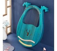 Retro 16 Cuerdas Lyre Harp con Cuerdas de Repuesto Llave de Ajuste Arpa de Lira para la Iluminación Musical Arpa de Palanca Instrumento de Cuerda(Azul)