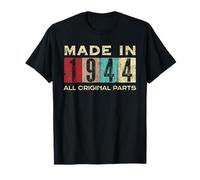 Retro 1944 Todas las piezas originales Vintage Made in 1944 Hombres Mujeres Camiseta