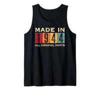 Retro 1944 Todas las piezas originales Vintage Made in 1944 Hombres Mujeres Camiseta sin Mangas