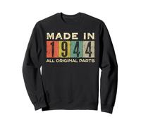 Retro 1944 Todas las piezas originales Vintage Made in 1944 Hombres Mujeres Sudadera