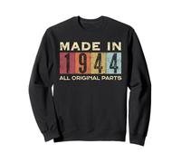 Retro 1944 Todas las piezas originales Vintage Made in 1944 Hombres Mujeres Sudadera