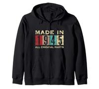 Retro 1945 Todas las piezas originales Vintage Made in 1945 Hombres Mujeres Sudadera con Capucha