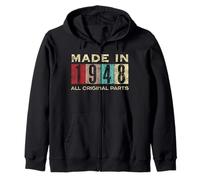 Retro 1948 Todas las piezas originales Vintage Made in 1948 Hombres Mujeres Sudadera con Capucha