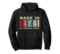 Retro 1949 Todas las piezas originales Vintage Made in 1949 Hombres Mujeres Sudadera con Capucha
