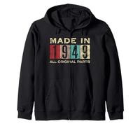 Retro 1949 Todas las piezas originales Vintage Made in 1949 Hombres Mujeres Sudadera con Capucha