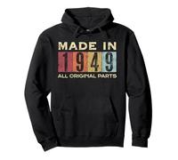 Retro 1949 Todas las piezas originales Vintage Made in 1949 Hombres Mujeres Sudadera con Capucha