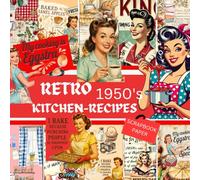 RETRO 1950'S KITCHEN-RECIPES SCRAPBOOK: This is used in DIY JUNK JOURNALS, ORIGAMI, COLLAGE
