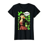 Retro 1950s Pop Art Morena con Actitud Y Bubble Gum Camiseta