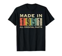 Retro 1951 Todas las piezas originales Vintage Made in 1951 Hombres Mujeres Camiseta