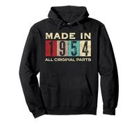 Retro 1954 Todas las piezas originales Vintage Made in 1954 Hombres Mujeres Sudadera con Capucha