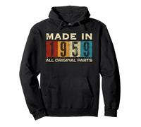 Retro 1959 Todas las piezas originales Vintage Made in 1959 Hombres Mujeres Sudadera con Capucha