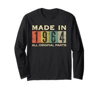 Retro 1964 Todas las piezas originales Vintage Made in 1964 Hombres Mujeres Manga Larga