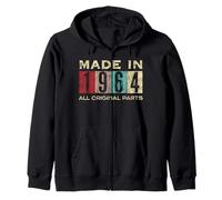 Retro 1964 Todas las piezas originales Vintage Made in 1964 Hombres Mujeres Sudadera con Capucha