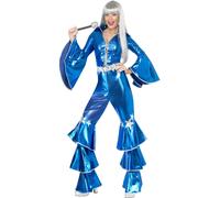 Retro 1970s Baile Dream Traje Disfraz Mujer Waterloo 70s Reina S M
