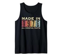 Retro 1976 Todas las piezas originales Vintage Made in 1976 Hombres Mujeres Camiseta sin Mangas