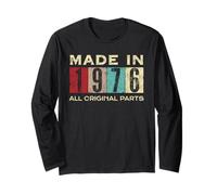 Retro 1976 Todas las piezas originales Vintage Made in 1976 Hombres Mujeres Manga Larga