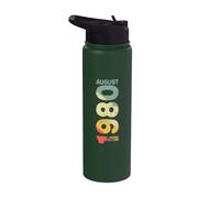 Retro 1980 Agosto 1980 Año 1980 Vintage 1980 Desde 1980 Stainless Steel Insulated Water Bottle